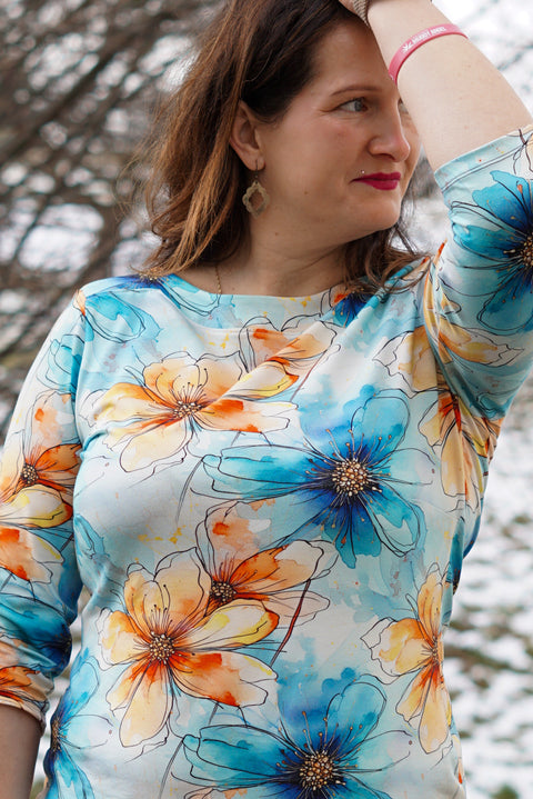 Jersey Marble Aquarell Flowers 3374 (Bio) VORBESTELLUNG