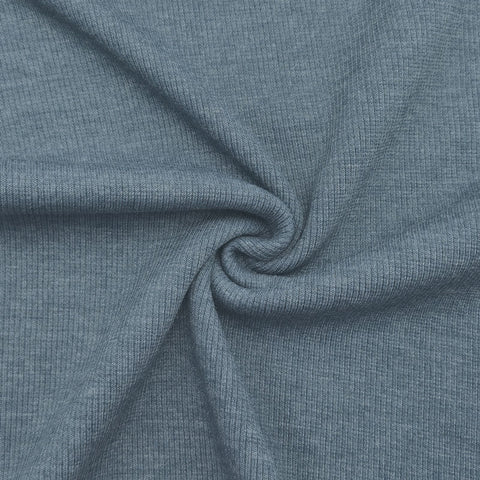 Feinripp Bündchen Dunkles Taubenblau melange 908