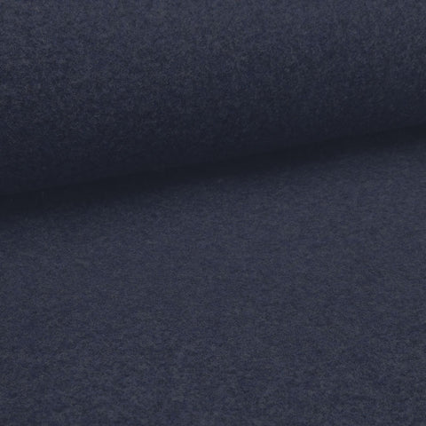 Merino Woll Fleece Navy meliert 980
