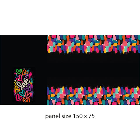 French Terry Abstract Love Panel