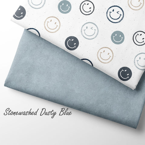 Jersey Stoff Stonewashed Dusty Blue (Bio) VORBESTELLUNG