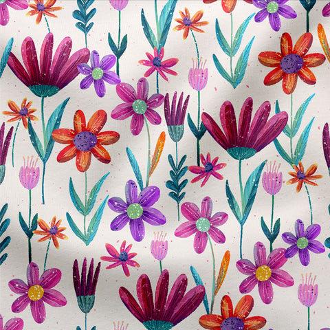 Jerseystoff Aquaflowers Hell 3434 (Bio)