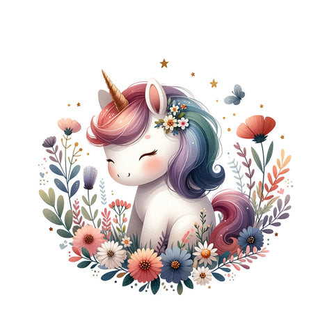 Bügelbild Awesome Flower Unicorn MINI