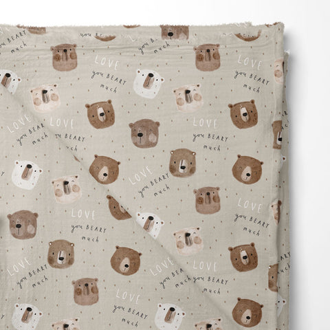 Musselin Double Gauze Beary beary much (Bio)