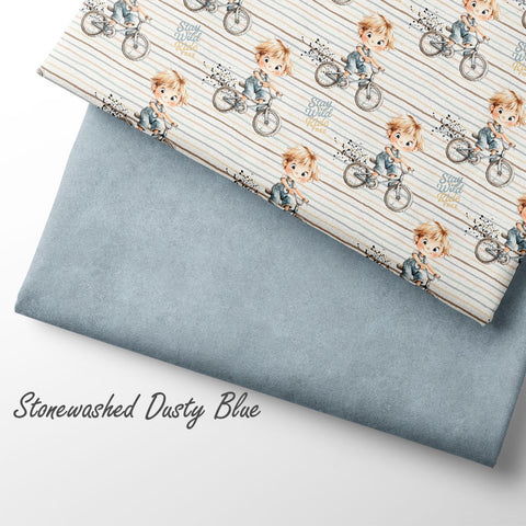 Jersey Stoff Stonewashed Dusty Blue (Bio) VORBESTELLUNG