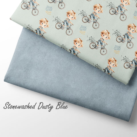 Jersey Stoff Stonewashed Dusty Blue (Bio) VORBESTELLUNG