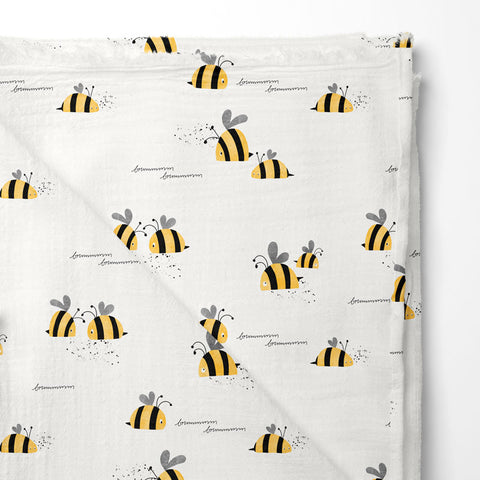 Musselin Double Gauze Bienchen 2805 (Bio) Rest 90 cm