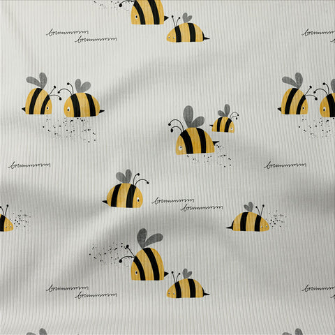 Jersey Stoff Bienchen 2805 (Bio) mit Flecken Rest 100 cm