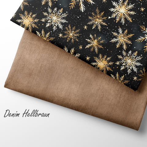French Terry Black and Gold Flakes