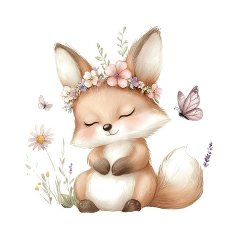 Bügelbild Blümchenfuchs Medium