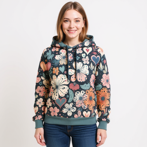 French Terry Boho Flowers 3154 (Bio)