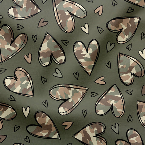 French Terry Camo Hearts 3295 (Bio)