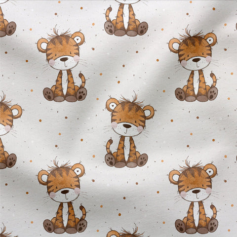 French Terry Charming Tiger Neutral 3512 (Bio)