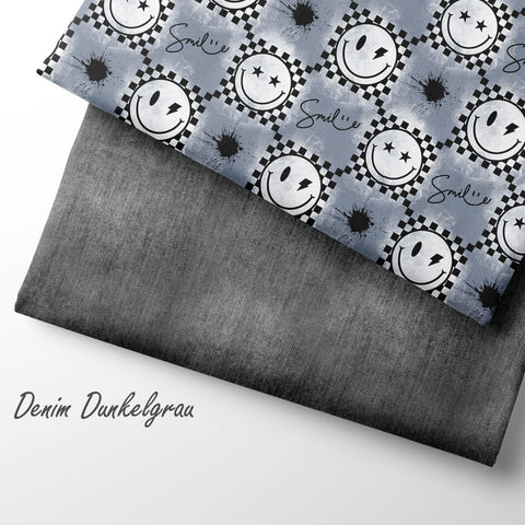 French Terry Denim Dunkelgrau (Bio)
