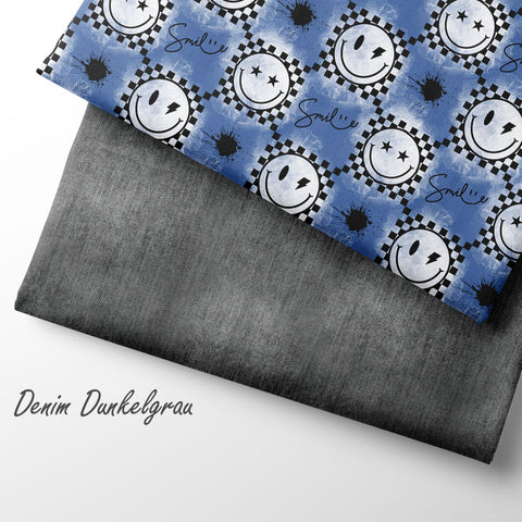 French Terry Denim Dunkelgrau (Bio)