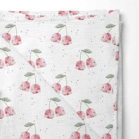 Musselin Double Gauze Cherry Dot´s