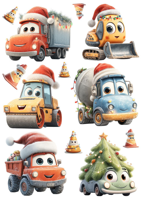 Bügelbild Christmas Roadworks SET