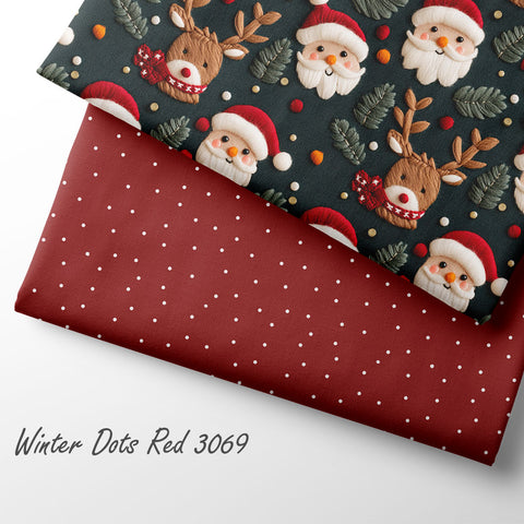French Terry Winter Dots Red 3069 (Bio) VORBESTELLUNG