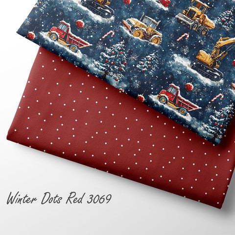 French Terry Winter Dots Red 3069 (Bio) VORBESTELLUNG