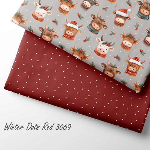 French Terry Winter Dots Red 3069 (Bio) VORBESTELLUNG
