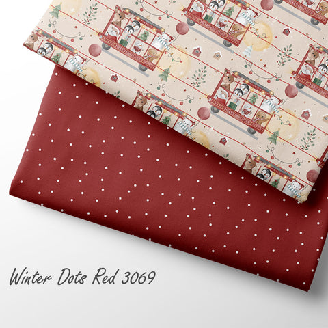French Terry Winter Dots Red 3069 (Bio) VORBESTELLUNG
