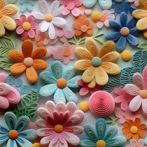 French Terry Colourful Flowers 3 D Optik 3326 (Bio) VORBESTELLUNG