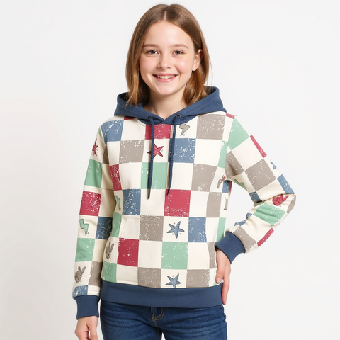 French Terry Cool Chessboard Pink 3144 (Bio)