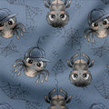 French Terry Cool Spider Blau 3720 (Bio) VORBESTELLUNG