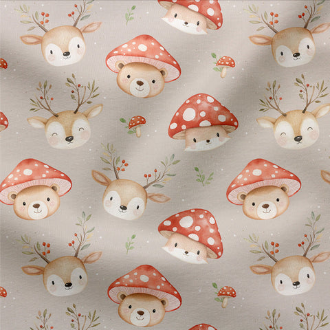 Waffelstrick Light Cute Mushroom Animals (Bio) VORBESTELLUNG