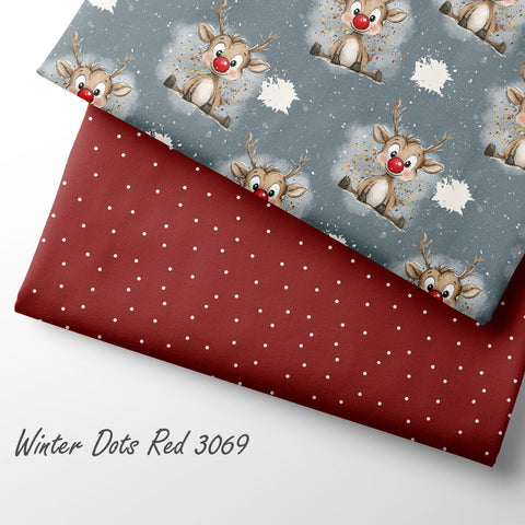 French Terry Winter Dots Red 3069 (Bio) VORBESTELLUNG