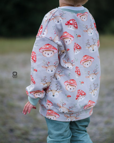 French Terry Cute Mushroom Animals (Bio)
