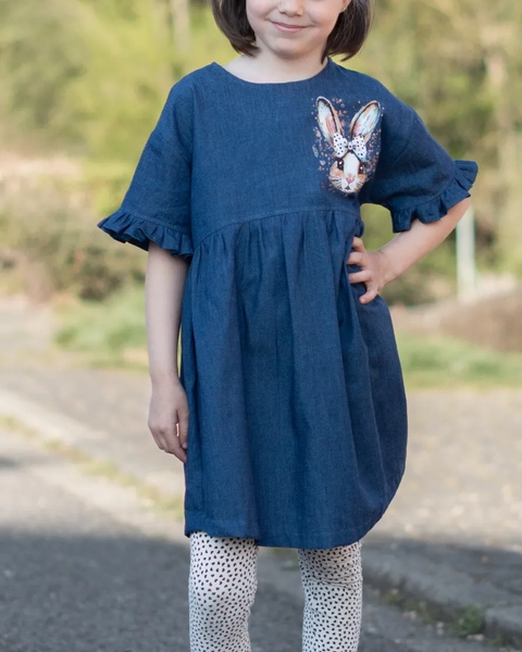 Gewerbelizenz zum Schnittmuster Rüschenkleid Mariella Webware