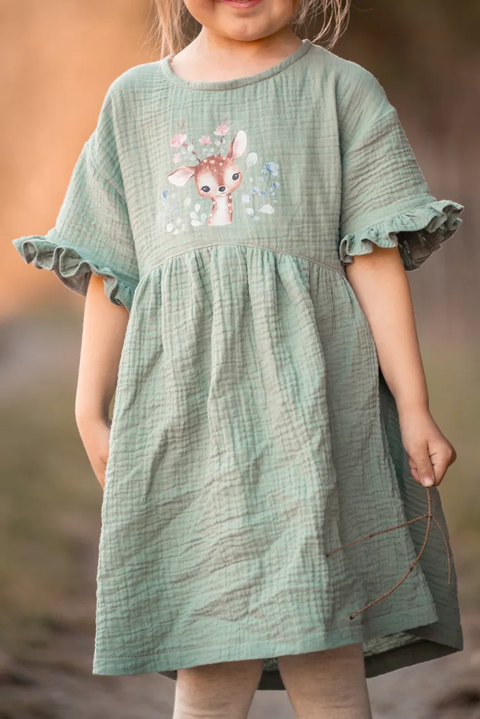 Gewerbelizenz zum Schnittmuster Rüschenkleid Mariella Webware