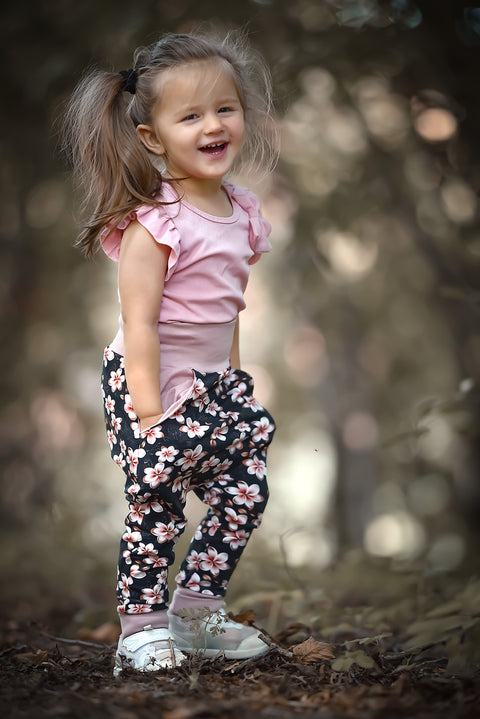 French Terry Little Flowers Rosegold (Bio)