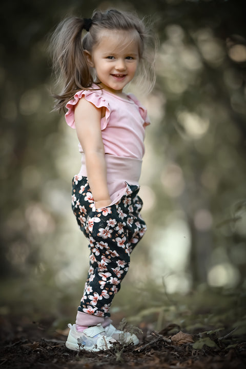 French Terry Little Flowers Rosegold (Bio)