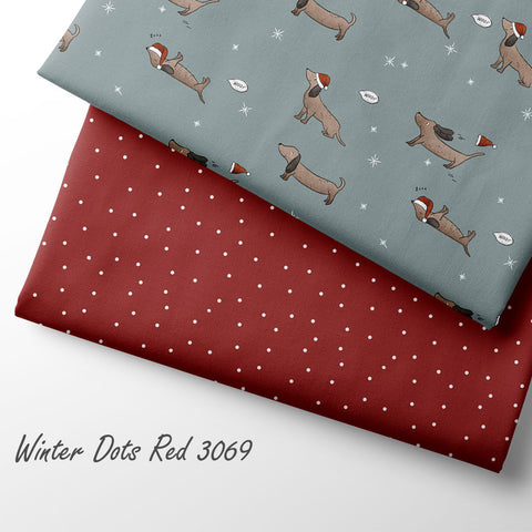 French Terry Winter Dots Red 3069 (Bio) VORBESTELLUNG