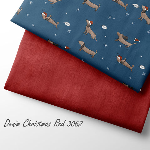 French Terry Dachshund Christmas Dunkelblau 3060 (Bio) VORBESTELLUNG