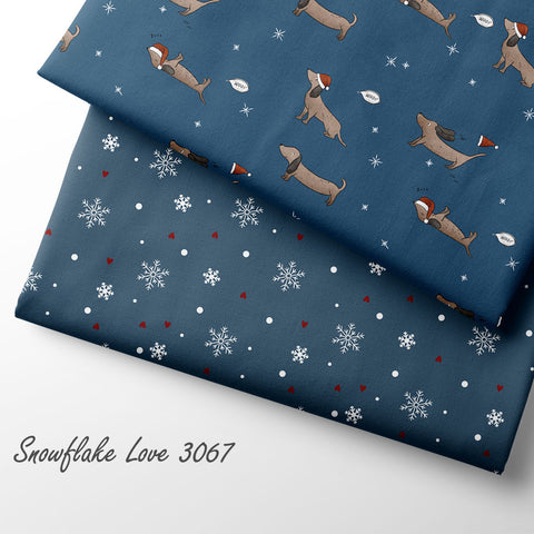French Terry Dachshund Christmas Dunkelblau 3060 (Bio) VORBESTELLUNG