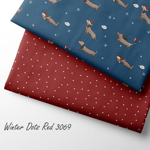 French Terry Winter Dots Red 3069 (Bio) VORBESTELLUNG