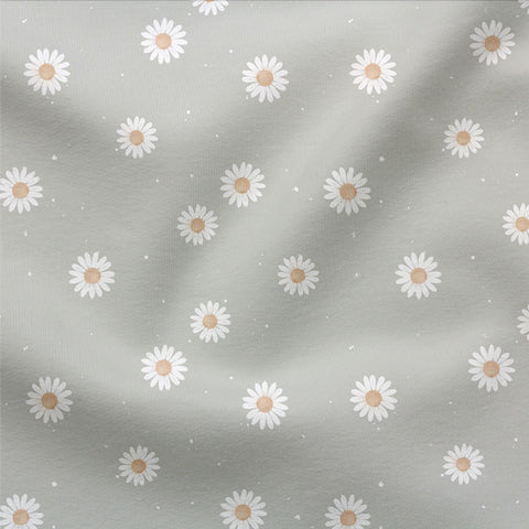 Jersey Daisy Flowers Soft Green 3322 (Bio) VORBESTELLUNG