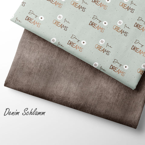 Jerseystoff Denim Schlamm