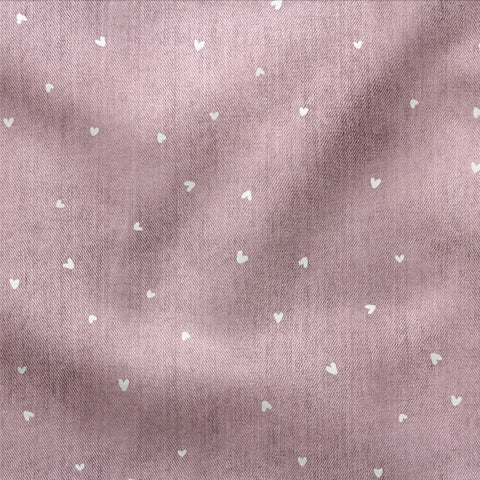 French Terry Denim Hellmauve Herzchen (Bio)