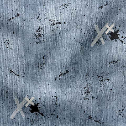 French Terry Denim Rauchblau Splash 3418 (Bio) VORBESTELLUNG