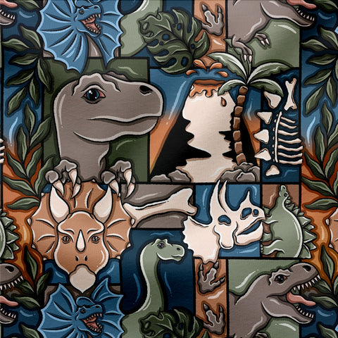 French Terry Dino Time 3270 (Bio)