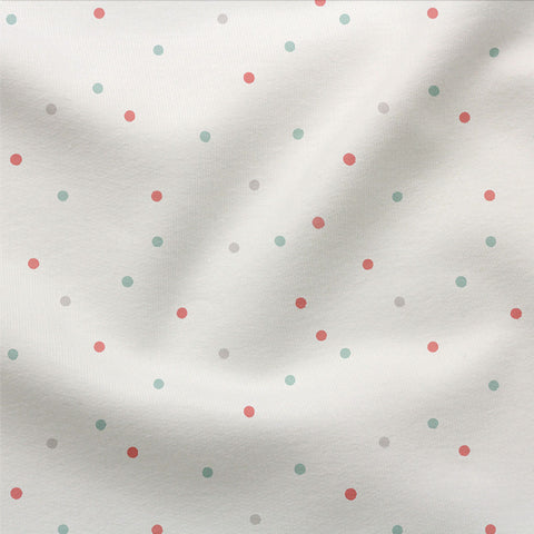 Jersey Stoff Dotties Mint Rot 2811 (Bio) VORBESTELLUNG