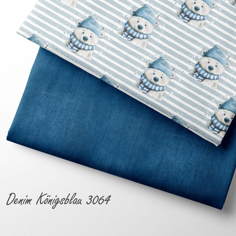 French Terry Denim Königsblau 3064 (Bio) VORBESTELLUNG