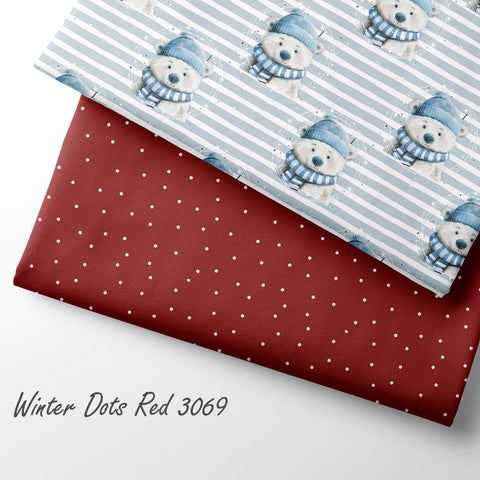 French Terry Winter Dots Red 3069 (Bio) VORBESTELLUNG