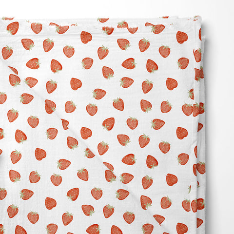 Musselin Double Gauze Erdbeeren 3500 (Bio)