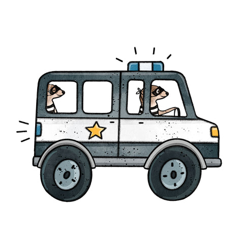 Bügelbild Erdmännchen Polizei MINI