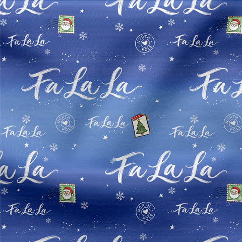 French Terry Fa La La Blau 3944 (Bio) VORBESTELLUNG Runde 3